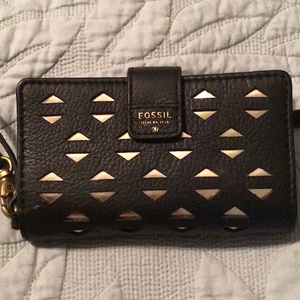 Fossil Black and Gold Women's Wallet